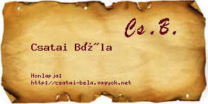 Csatai Béla névjegykártya